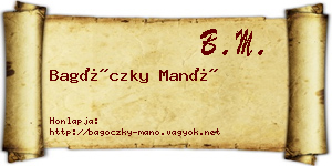 Bagóczky Manó névjegykártya